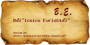 Bölcsics Euridiké névjegykártya